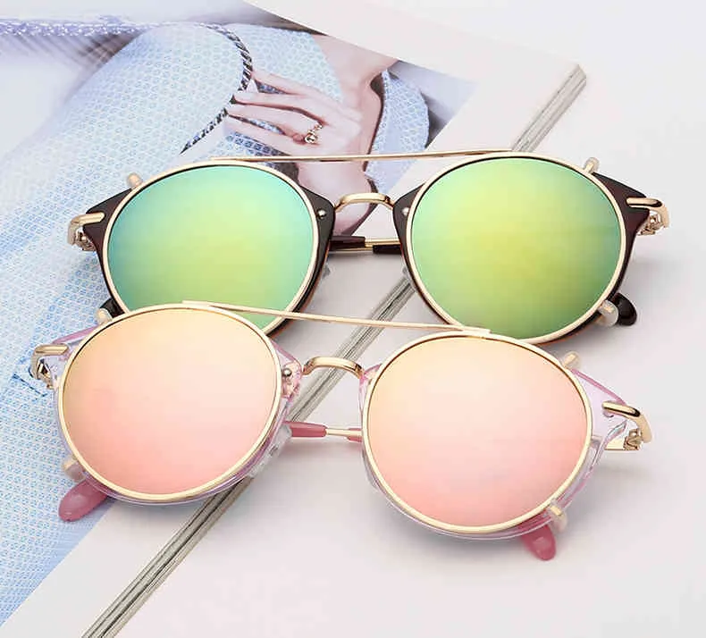 JackJad New Fashion SteamPunk Style Lens Removable Cool Sunglasses Clip On Vintage Brand Design Sun Glasses Oculos De Sol 8937