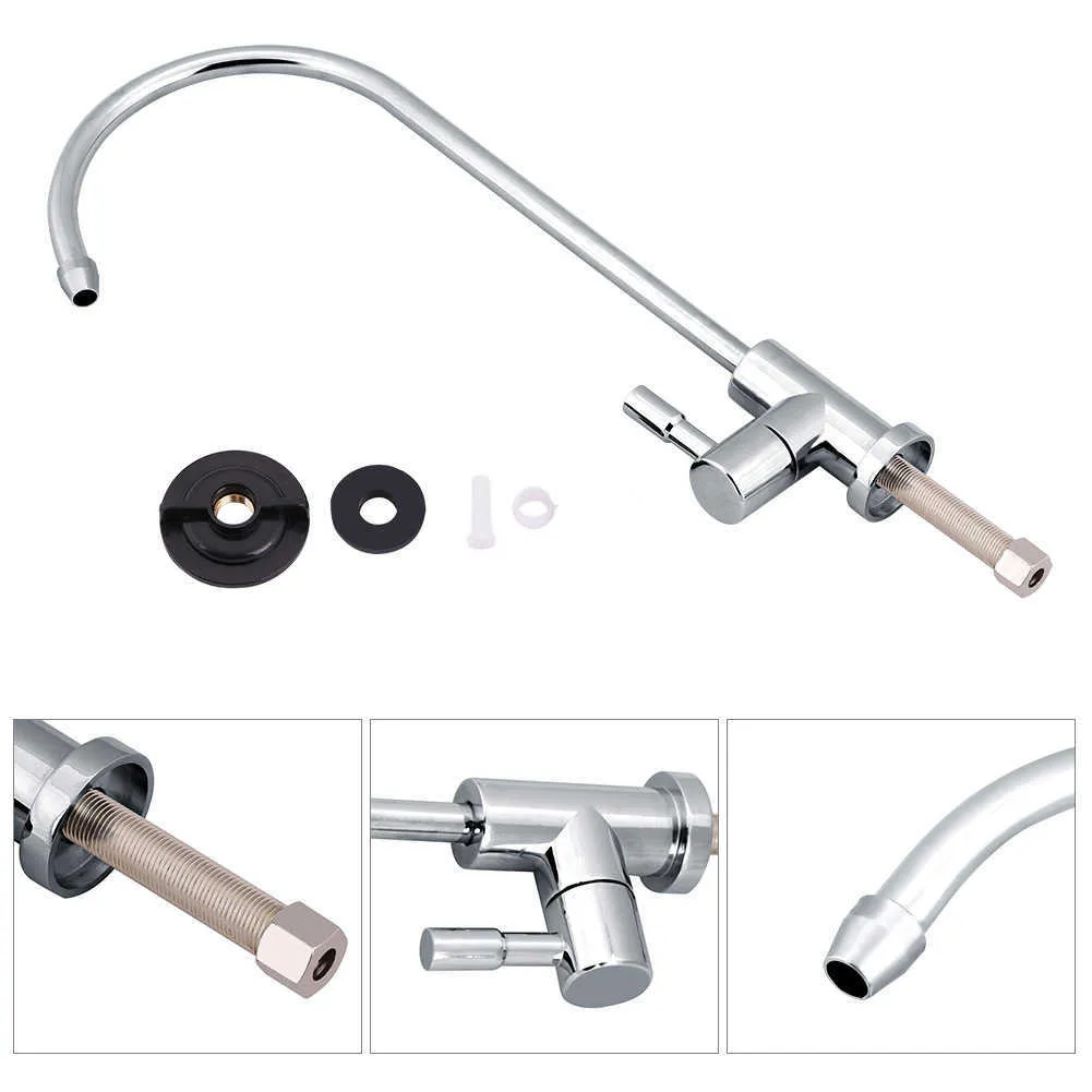 1/4'' Stainless Steel Alloy Kitchen Sink Faucet Tap Chrome Reverse Osmosis RO Drinking Water Filter 210724