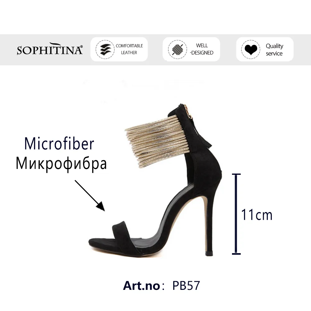 SOPHITINA Sandales Mature Style Occidental D'été Femme Bride À La Cheville Une Sangle Super Haut Talon Mince Blingbling Chaussures Habillées PB57 210513