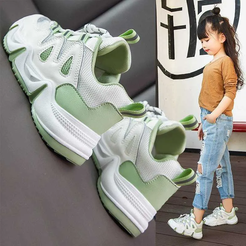 Kids Sneakers 2020 Autumn Sport Shoes For Big Kids Shoes For Boys Children Mesh Breathable Non-Slip Shoes Teen Girl 3-12 13 Year G1025