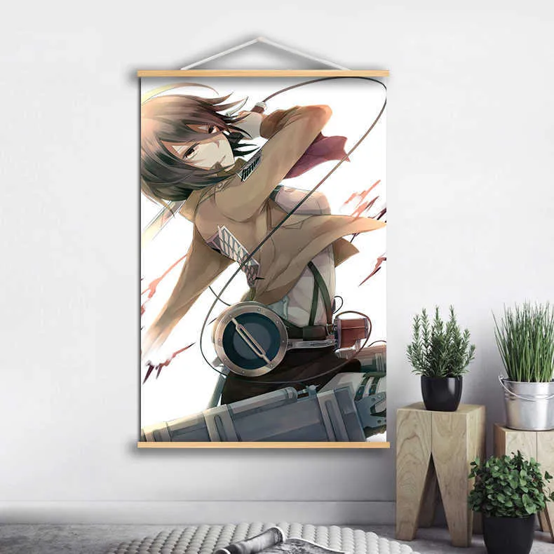 Attaque sur Titan Levi Rivaille Rival Ackerman Anime Affiches Toile Peinture Mur Décor Mur Art Photo Room Decor Home Decor Y0927