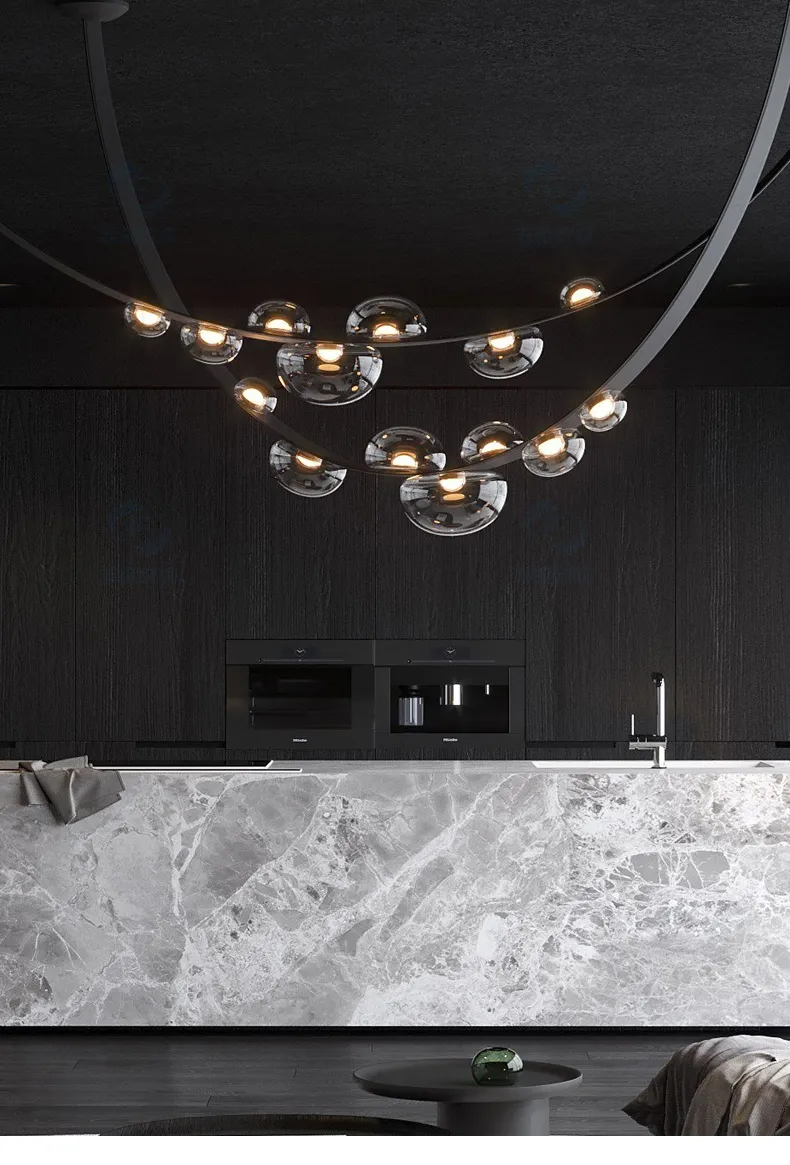 Pós-moderno minimalista medusa pingente lâmpadas villa duplex piso vazio sala de estar designer couro longo cinto escada light235y