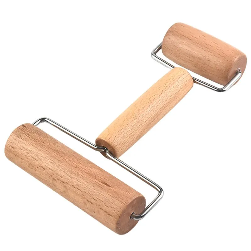 Rolling Pins & Pastry Boards Wooden Pin For Baking Dough And Pizza Roller With Handle Non-Stick Kitchen Supply Double Head GQ3337