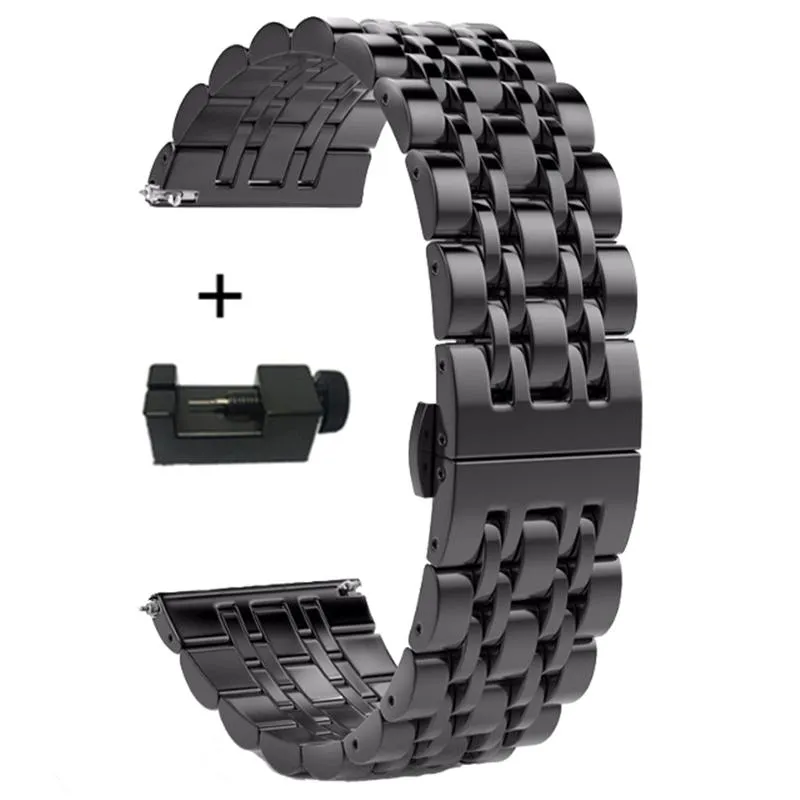 Bracelets de montre pour Galaxy 46mm bande 22mm libération rapide métal solide Bracelet en acier inoxydable Bracelet Bracelet Gear S3 Classic291F