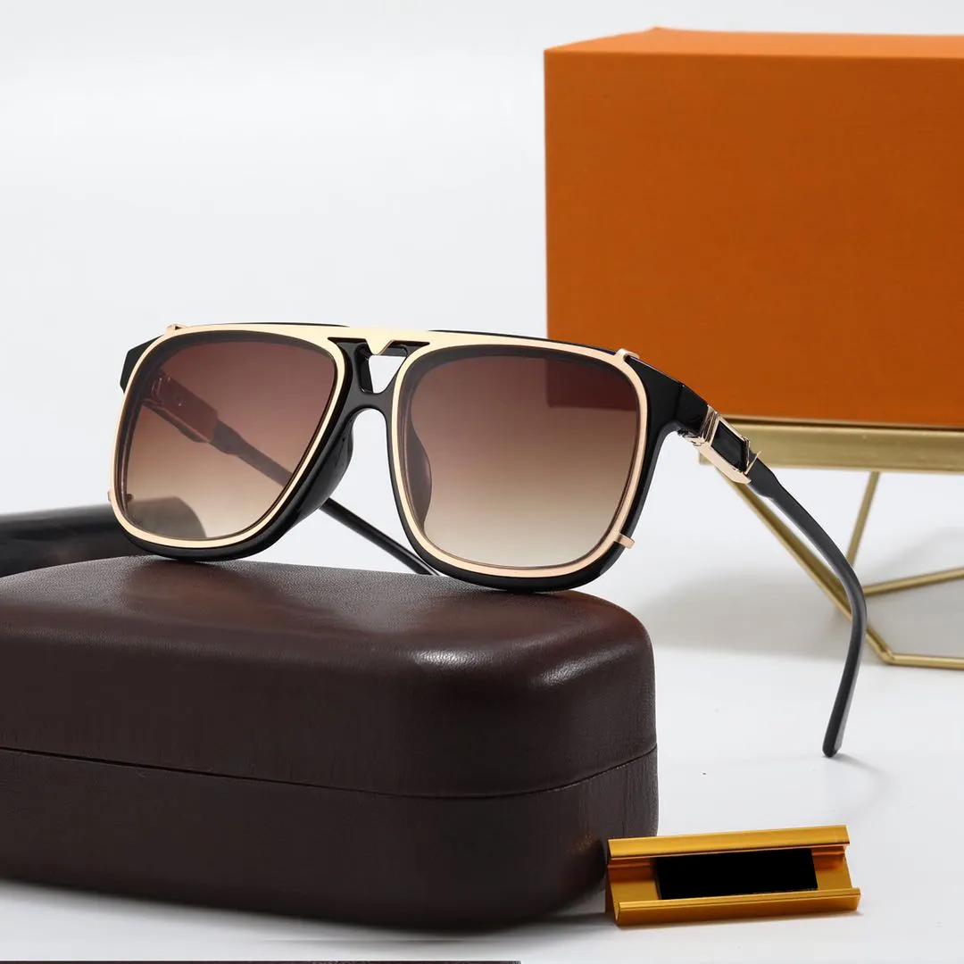 High quality glass vintage mens sunglasses for women polarized Letter printing lens spy aviator glasses driving on vacation290v