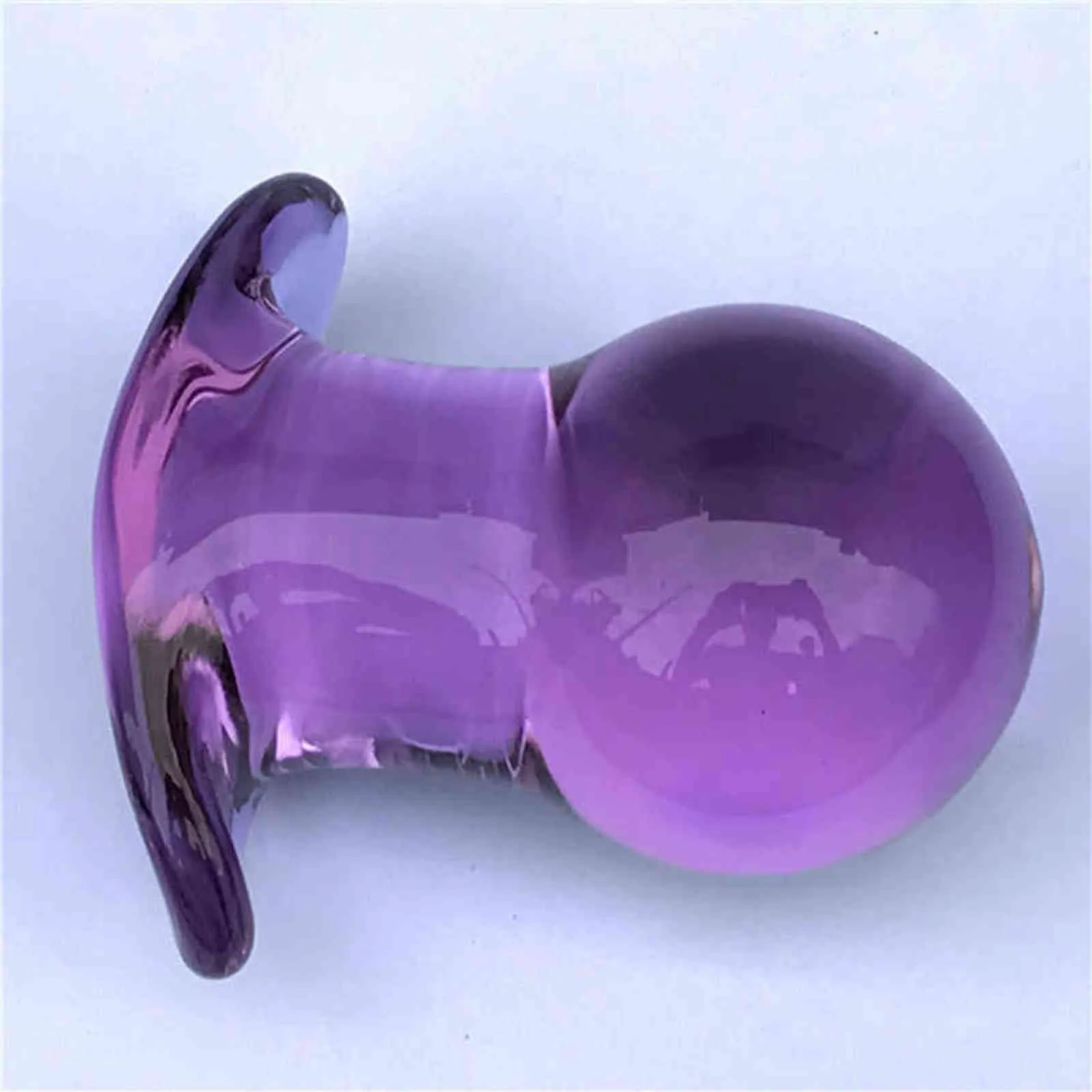 紫色のクリスタル50mmラージバットプラグ膣ボールガラスディラタドールアナルディルドビーズプロスタタマッサージバットプラグゲイセックス2111301738535