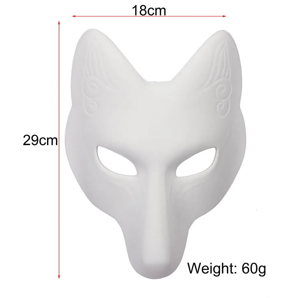 Blanc japon Anime renard Kitsune masque Cosplay accessoires de fête mascarade Costume accessoires Pub Clubwear Halloween masques