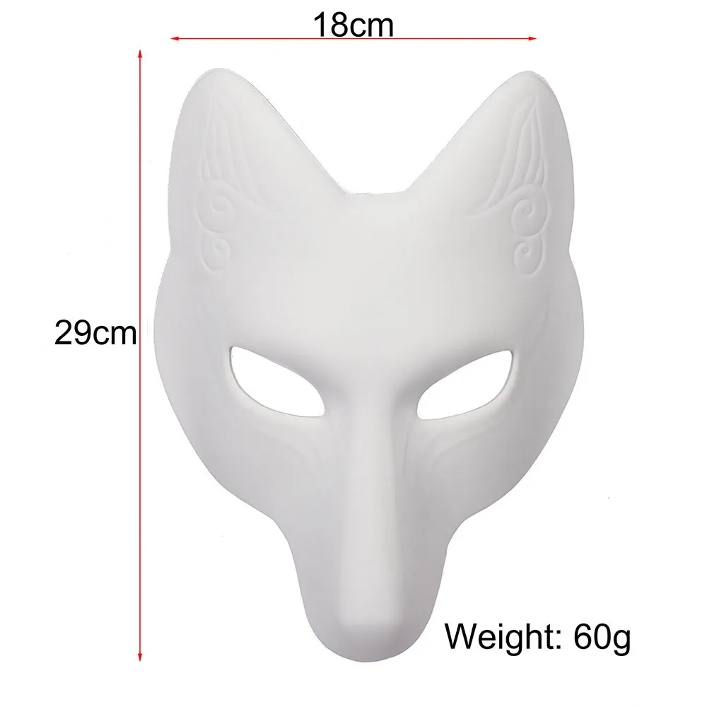 White Japan Anime Fox Kitsune Mask Cosplay Puntelli feste Accessori costumi in maschera Pub Clubwear Maschere di Halloween