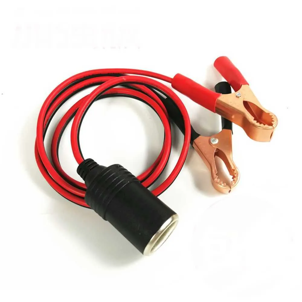 12 V-24 V Auto Accendisigari Terminale Femmina Coccodrillo Clip di Estensione del Connettore Clip-on Adattatore Batteria Auto Prolunga cavo255g