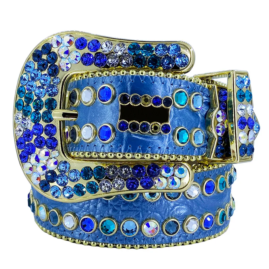 Rhinestone BB Simon Belt for Women Designer Paski męskie z pełnym krysztekonem jako miłosne prezent 285V