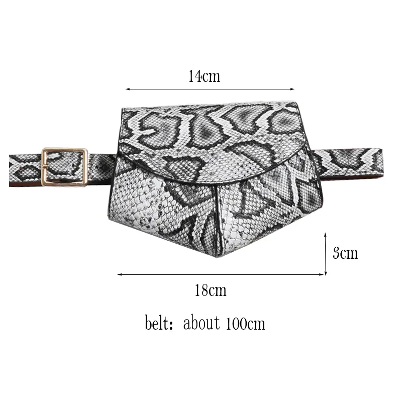 Serpentine Fanny Pack Ladies PU Leather Waist Belt Bag Women Mini Disco Waist Pack Luxury Handbags Women Bag Designer Chest Bag336z