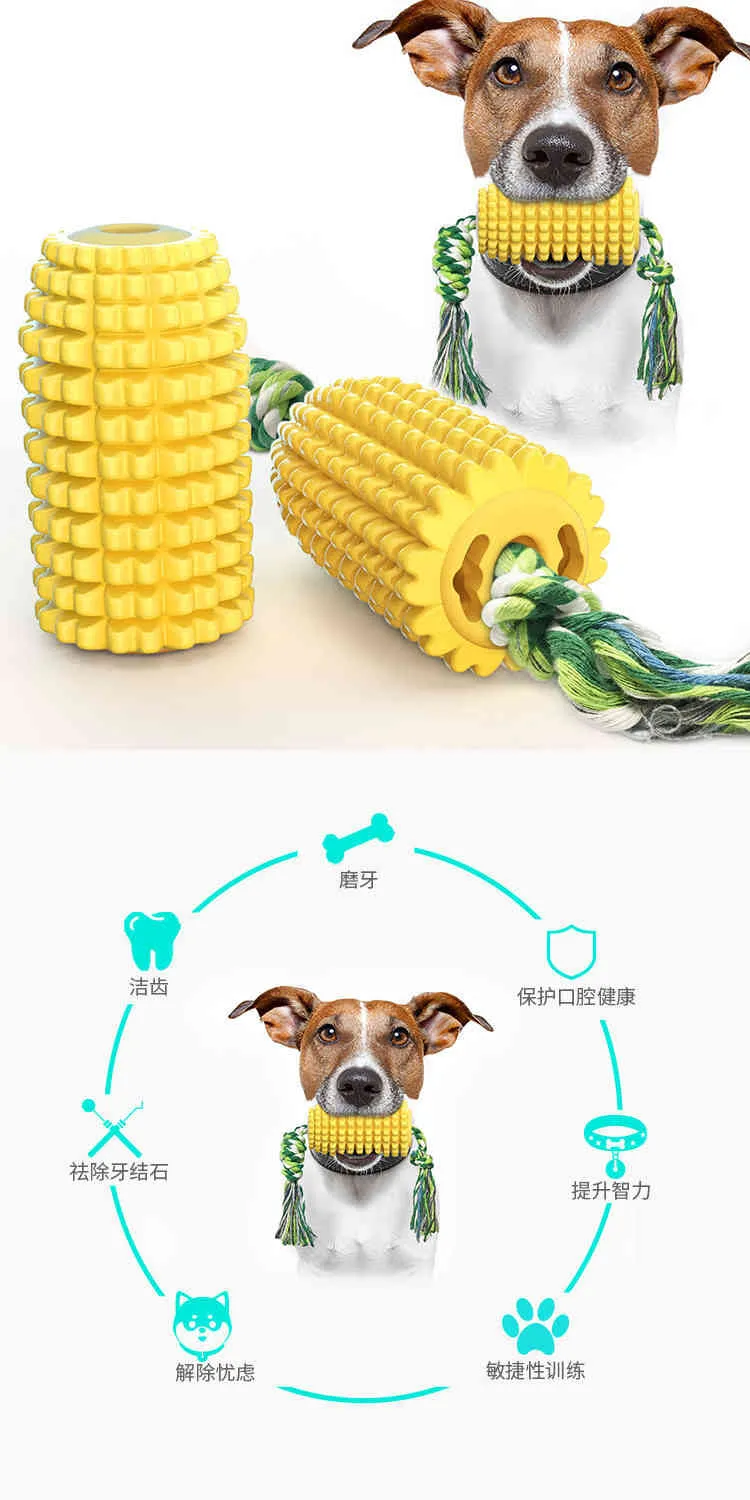 Pet Toy Corn Cob med rephund som gnagande molär tandrengöring Tandborste Interaktiva husdjursprodukter5922536