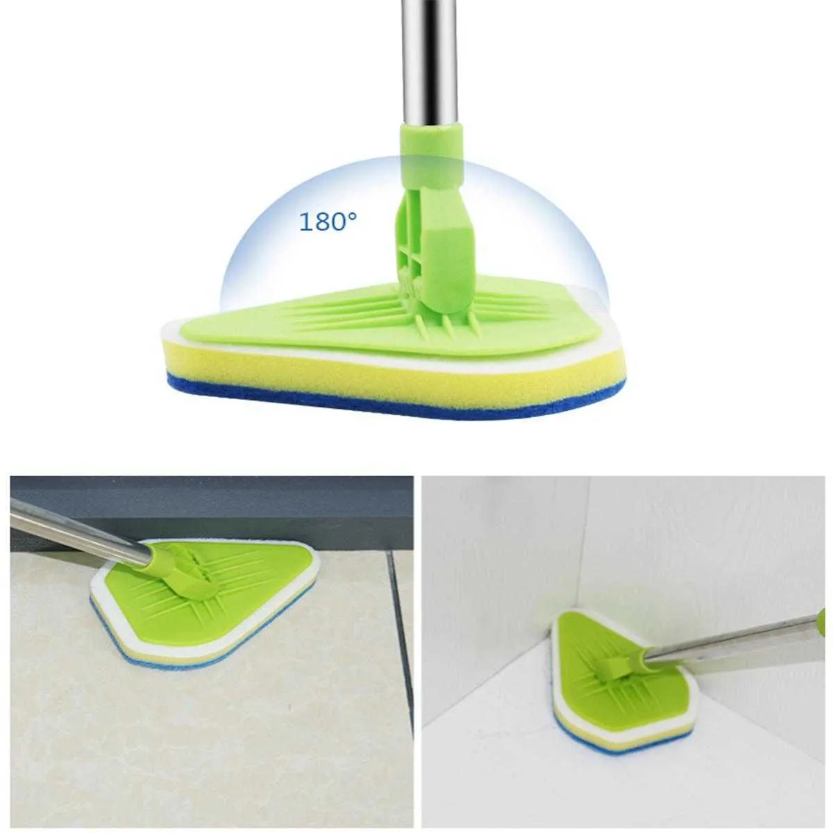 Set di spazzole la pulizia Vasca da bagno la casa Attrezzo la pulizia della casa Manico lungo Telescopico Sostituire la spugna Spin Scrubber Brush WC 210831248w