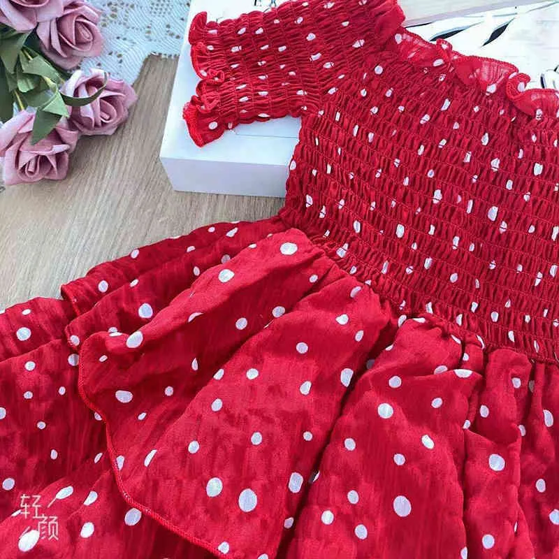 Ragazze vestono moda torta rossa baby principessa vestiti da festa abbigliamento elegante di alta qualità Natale 210508