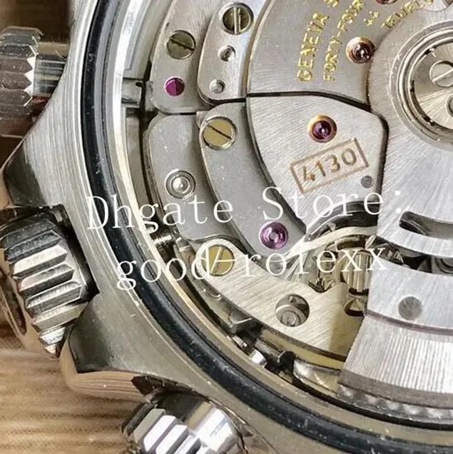 Crystal Watch Chrono Watches Men V4 Version Men's Automatic Cal 4130 Movement Chronograph KIF Shock Absorber Black White 904L238Q