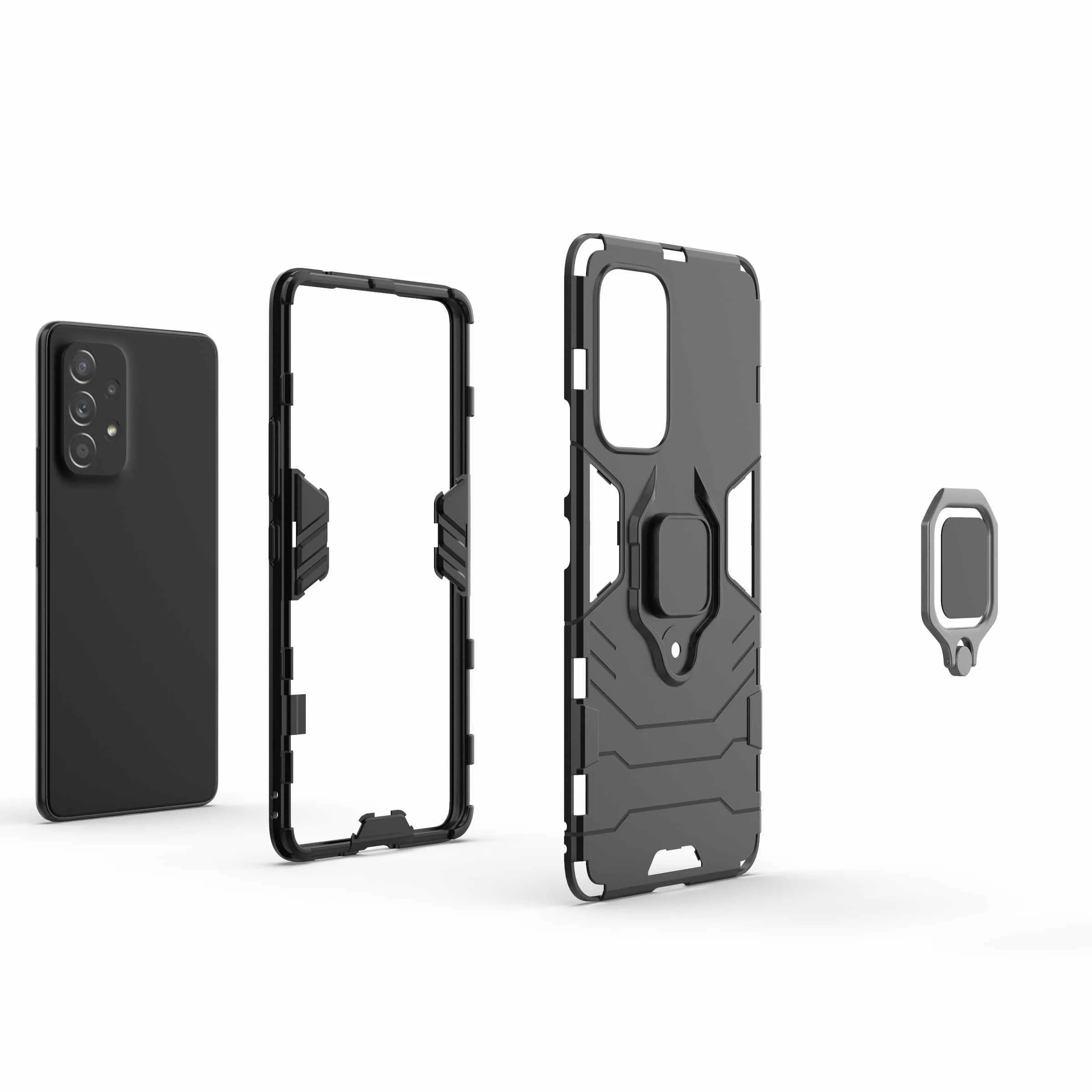 Magnetische metalen ring Kickstand Armor Shockproof Cases voor Samsung Galaxy A13 A33 A53 A73 5G A03 Core TPU Bumper Hard PC Back Cover