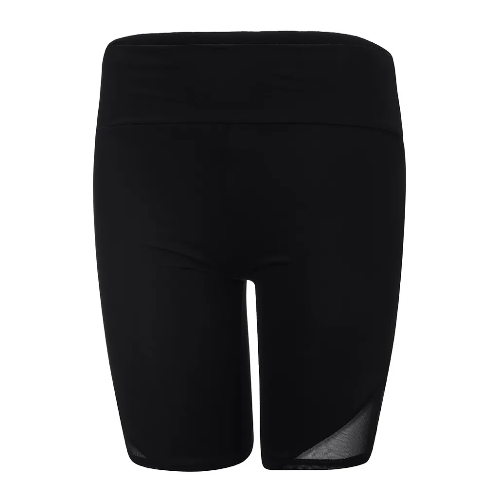 Pantaloncini ciclista femme Biker Pantaloncini da donna Mesh Fitness Casual Vita alta Estate Slim Pantaloni al ginocchio Pantaloncini da ciclismo Yoga Blu