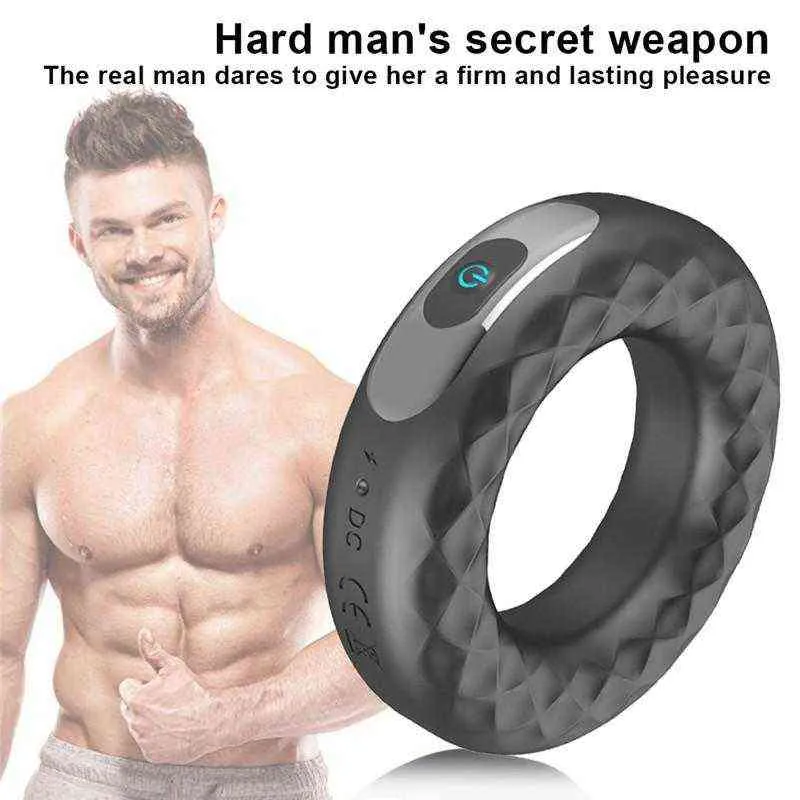 Anneaux NXY Anneau vibrant télécommandé Jouets sexuels en silicone pour hommes Massage masculin Vibromasseur Retard d'érection Éjaculation_voghion.com