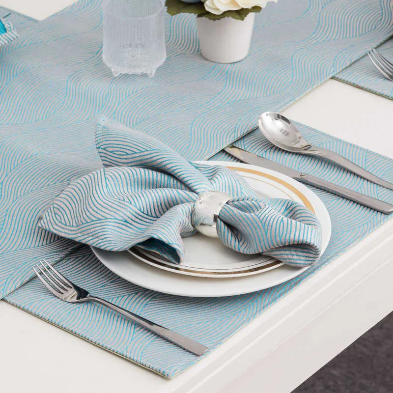 4 Stück Polyester-Stoff-Tischsets für Abendessen, Hochzeit, Dekoration, Natale-Tischset, Servierservietten-Design für Zuhause