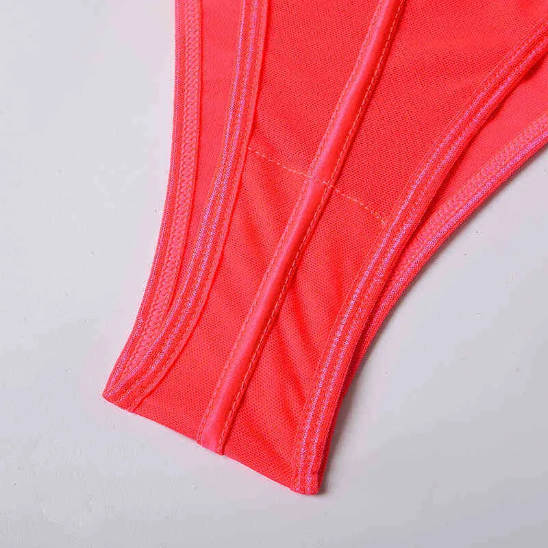 sous-vêtements sexy en dentelle résille couleur fluorescente pour femmes