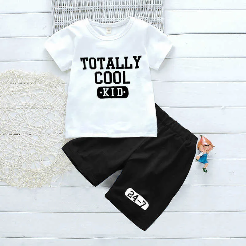 Beer Leider Cool Kids Kleding Sets Zomer Jongens Mode Letter Print Top en Shorts Outfit 2 stks Kinderen Casual Kleding 2-6Y 210708