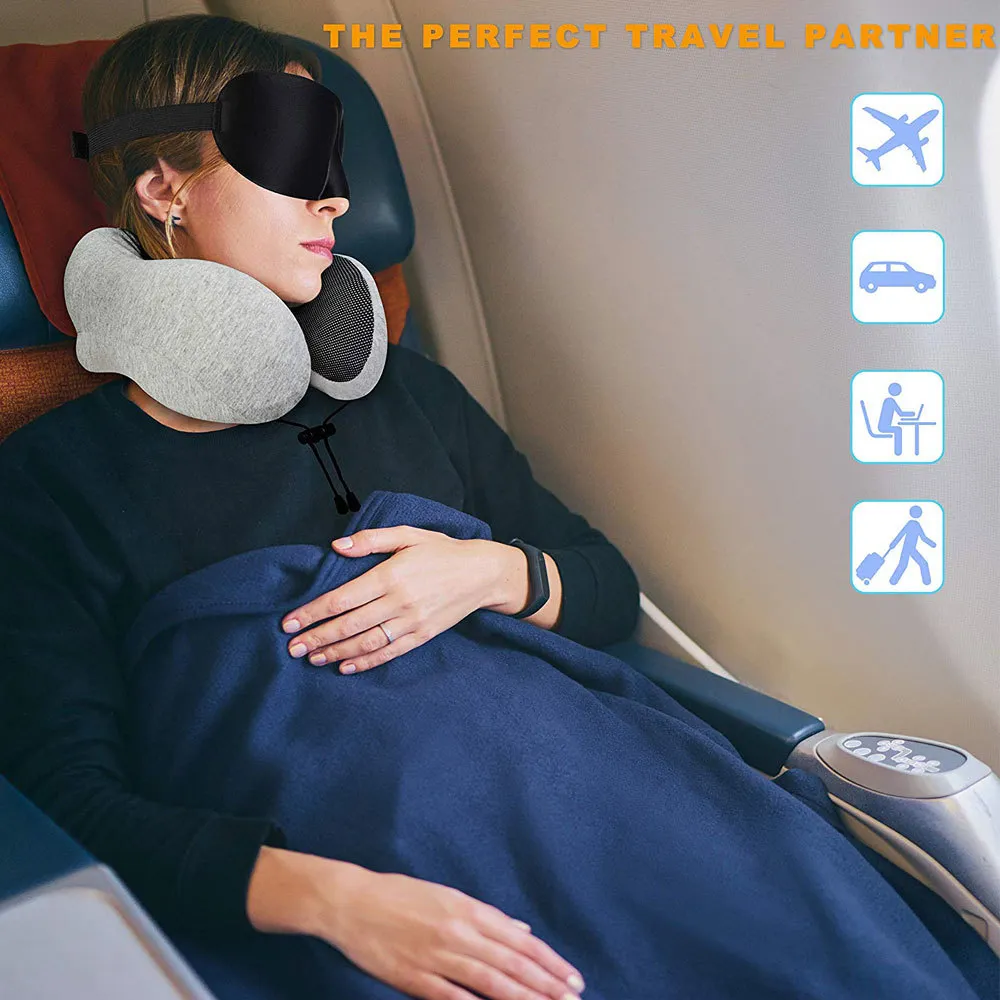 Travesseiros de pescoço de espuma viscoelástica em forma de U Travesseiro de viagem macio para pescoço Cervical Airplan 30 28 14CM Cuidados de cama 180 anos