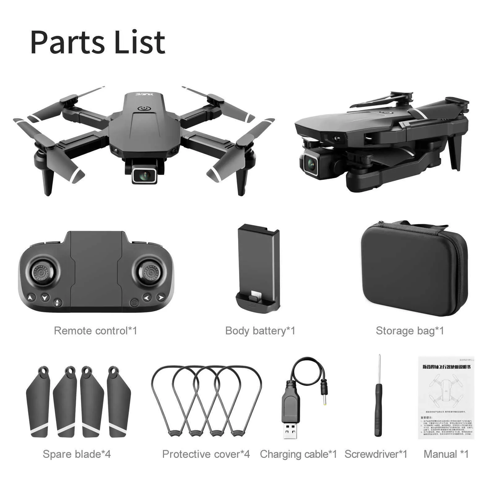 S68 pro Drone 4k HD Telecamera grandangolare Wifi Fpv Mantenimento dell'altezza con mini video Live Rc Quadcopter 2109079113781