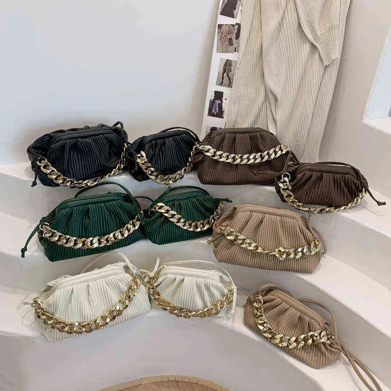 Sacos de compras Luxo PU Couro ombro Crossbody para mulheres 2021 Designer grosso Chain de ouro bolsa e bolsas feminina pequena 7805 220304