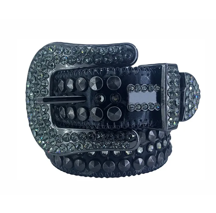 2022 Western Fashion BB Rhinestone Belt مرصعة مع Bling Rhinestones Big Women Mens Belts281Q