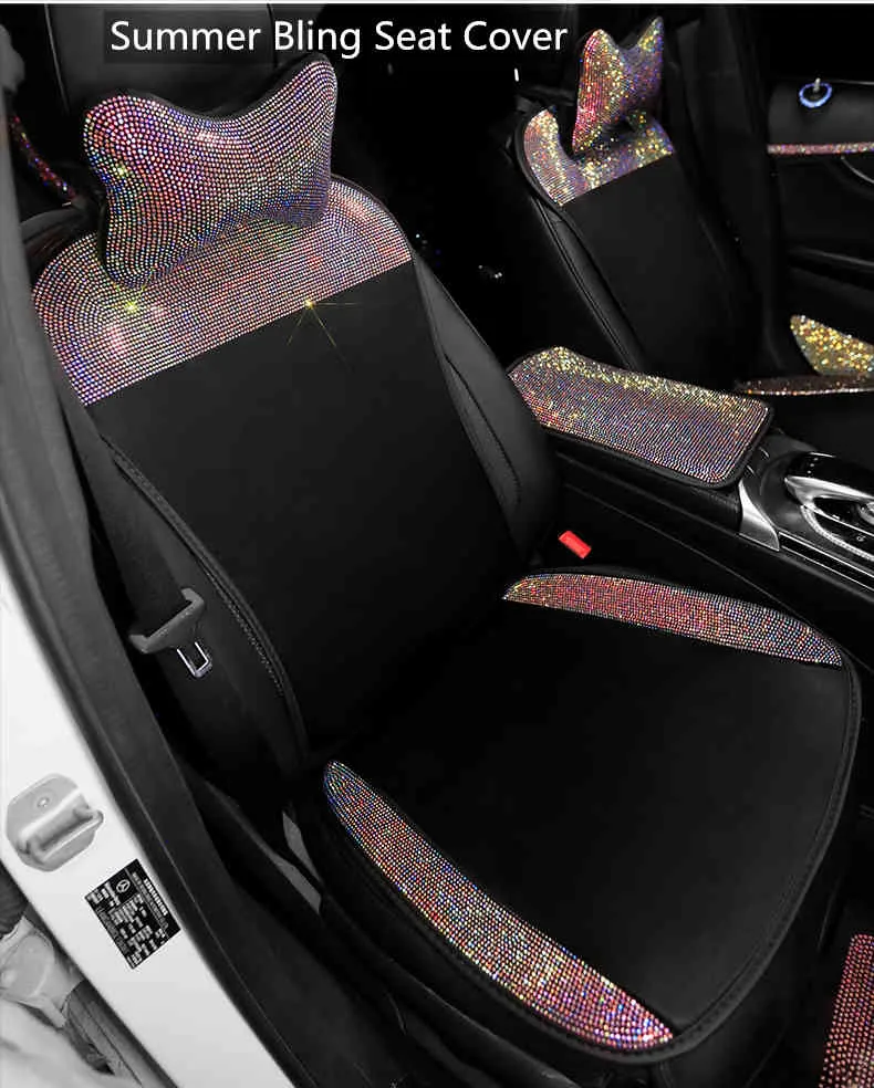 Automobiles Seat Covers for Cars Universal Full Set Girly Bling Interior Accessories Women Cushion Vintage Classic Summer