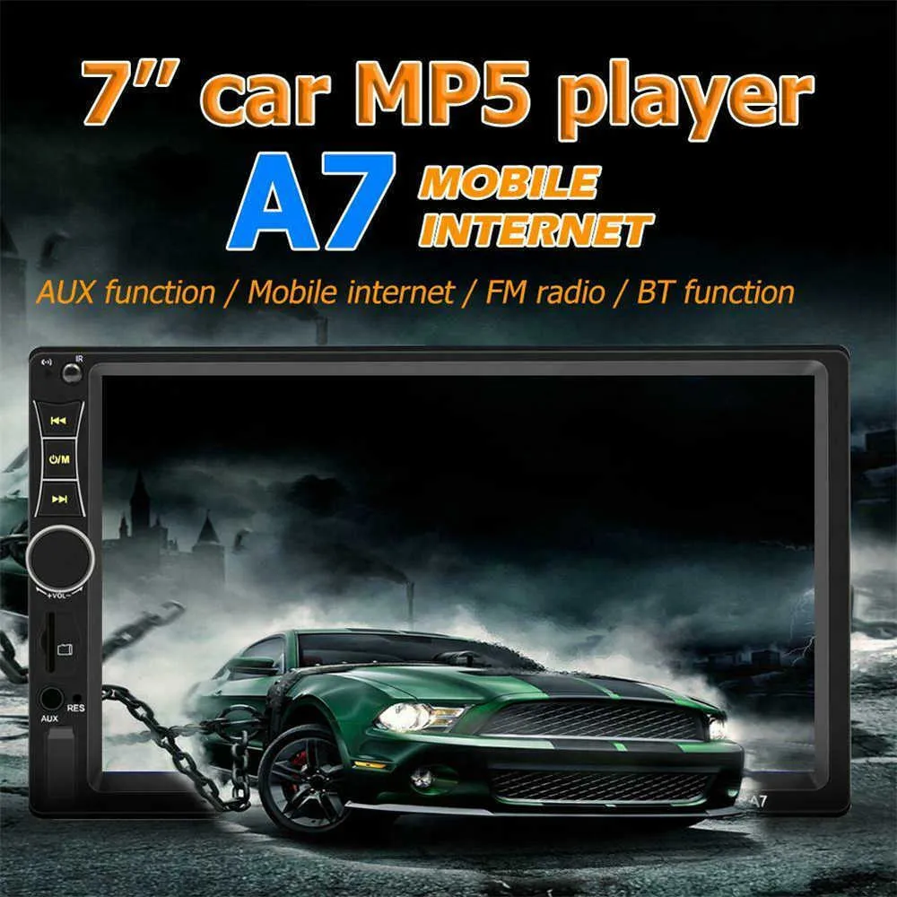 7 Inch A7 2 Din Touch Screen Auto Stereo FM Radio Bluetooth Spiegel Link Multimedia MP5 Speler AUX FM radio Auto Electronics3526