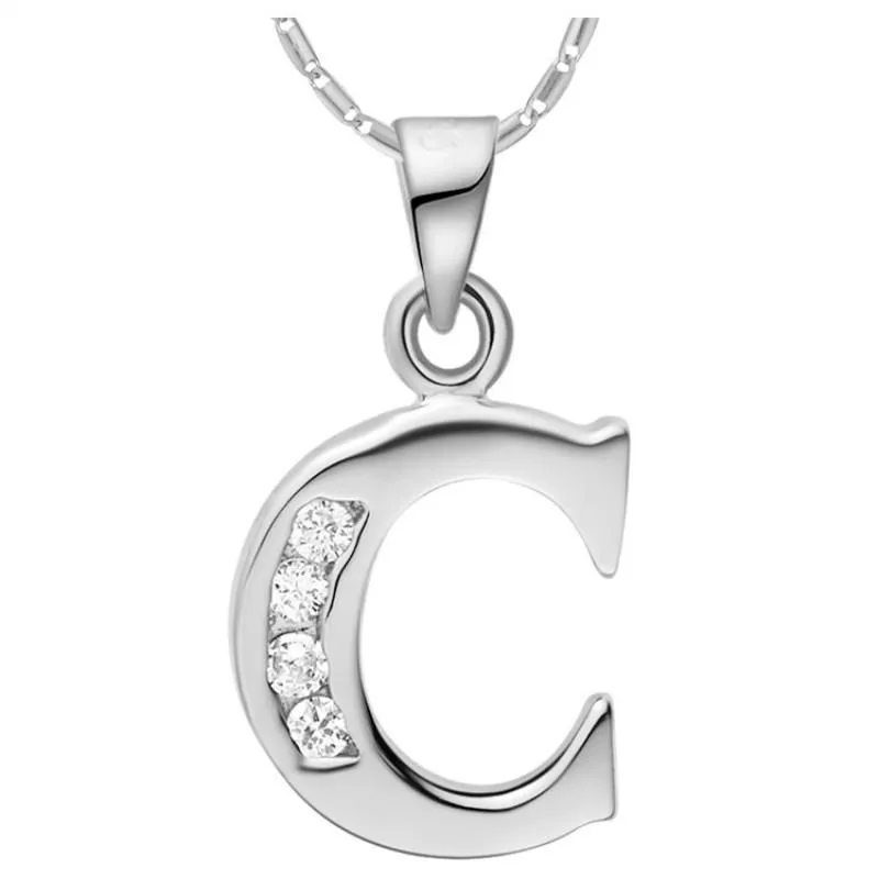 Fashion English Letter Colar Pingente Alphabet Letras A-R Crystal White Gold Friendship Amante Goldes de Natal Colares212m