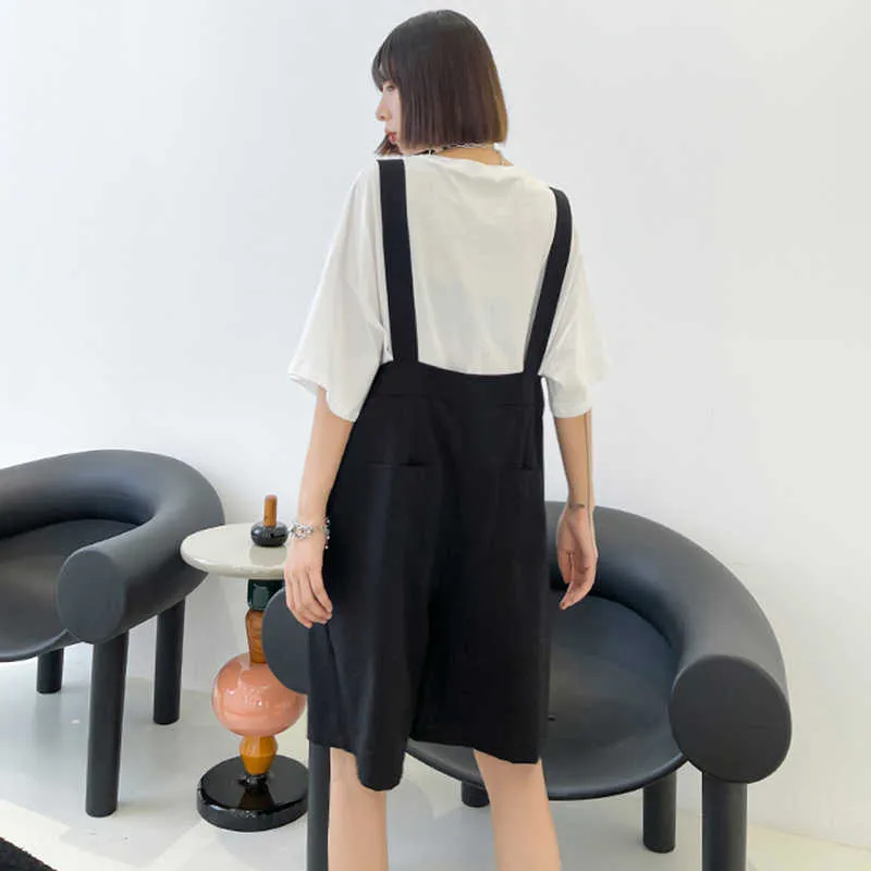 [EAM] Yüksek Bel Siyah Pileli Düzensiz Rahat Tulum Pantolon Yeni Gevşek Fit Pantolon Kadın Moda İlkbahar Yaz 2021 1de1334 Q0801