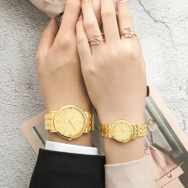Relógios de pulso KKY Marca Casal Relógio de Ouro 2021 Relógios Masculinos Luxo Quartz Mulheres À Prova D 'Água Senhoras Moda Casual Amante Clock320D