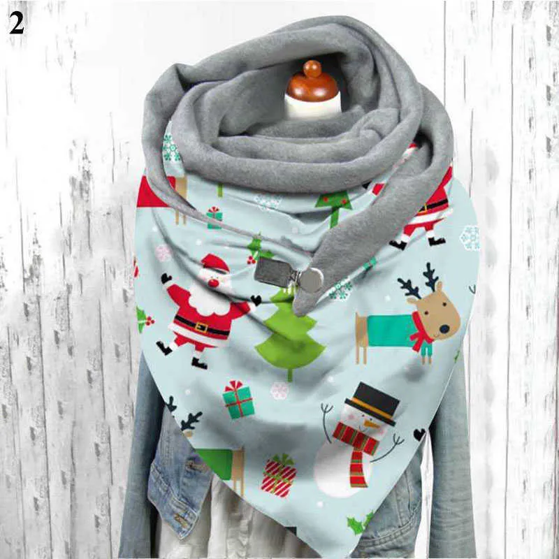 Knapp halsduk wraps kvinnor julutskrift halsduk plus sammet fjäril mönster mångsidig sjal hals varm triangel halsduk q0828