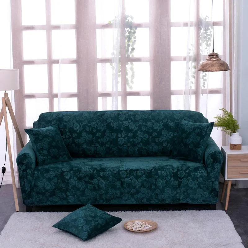 Pokrywa krzesła elastyczna wytłoczona sofa do domu do domu kryształowy aksamitne odcinek Slipcover antypoślizgowy róg przekrojowy 310W