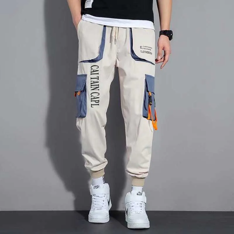 Hommes Harem Pantalons 2021 Hip Hop Rubans Jogger Pantalon Mode Casual Pantalon De Piste Streetwear Harajuku Pantalon De Survêtement Y0927