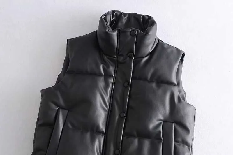 Moda PU Suni Deri Ceket Kadın Kolsuz Kalın Ceket Streetwear Bahar Kış Fermuar ZA 210818