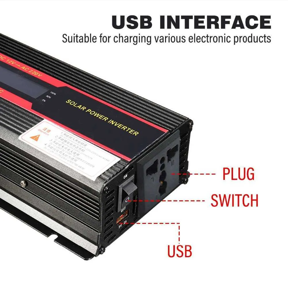 Czysta fala sinusoidalna przetwornica DC 12 v/24 v do AC 110 V/220 V 900 W transformator napięcia konwerter zasilania samochód słoneczny mikro falownik mikro samochód