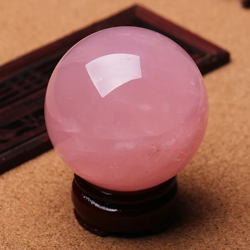 Esfera de cristal de quartzo rosa natural 20-30mm, esfera de cura para decoração de casa, pedra de quartzo rosa natural, frete grátis