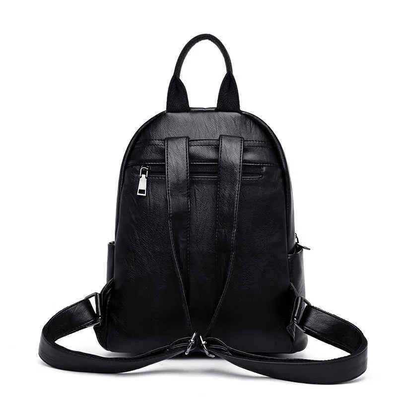 Sac à dos en cuir pour femmes College Preppy School Sac pour étudiant de haute qualité Jeunes Ordinateur portable Filles Dames Daily Back Pack Shop Trip Q0528