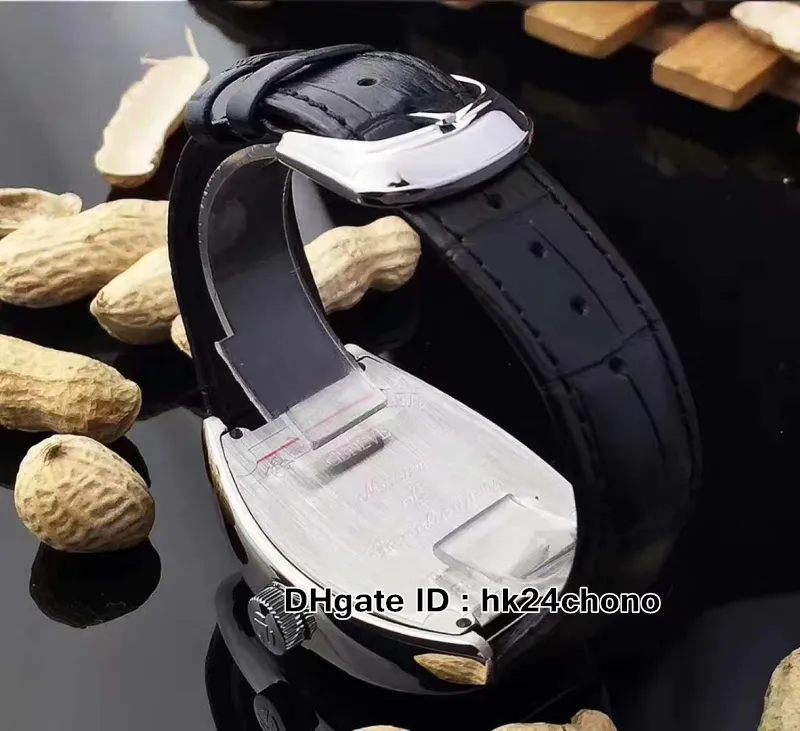Wysokiej jakości szalone godziny 8880 ch Col DRM Męskie automatyczne zegarek White Dial Steel Case Gents Sport Watches Black Leather Strap258o