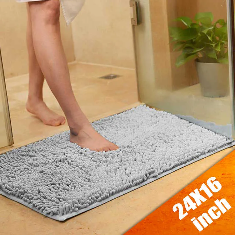 Cozinha Banheiro Mat Mat Retângulo Tapetes de Absorção de Água Ruga Sólida Banheira Tapetes Home Suprimentos Mats para Chão Hand Tufting 210928