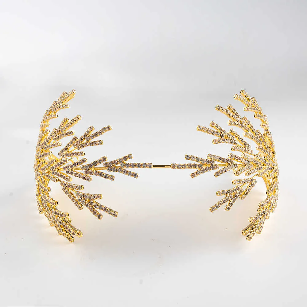 Dames Luxe Crystal Hoofdband Haarband Fairy Tiaras Crowns for Wedding Verjaardag Make Up Party Bruid Hoofddeksel 210616