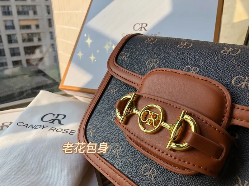 HBP Candyrose cr one shoulder inclined bag official authentic presbyopic horse bit tofu package female senior French niche 2021