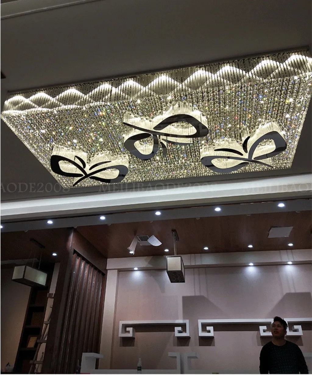 Изготовленная на заказ светодиодная хрустальная большая люстра el Lobby, потолочные светильники, лампы для ювелирного магазина, виллы, гостиная, ресторан, банкетный зал Proj348D