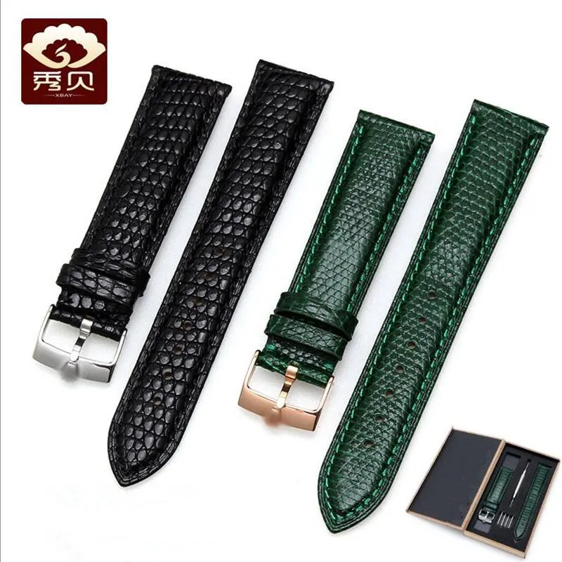 Cinturini orologi di alta qualità 19mm 20mm 21mm cinturino in vera pelle fibbia ad ardiglione cinturino in lucertola verde RX Submarin Er Day-date313u