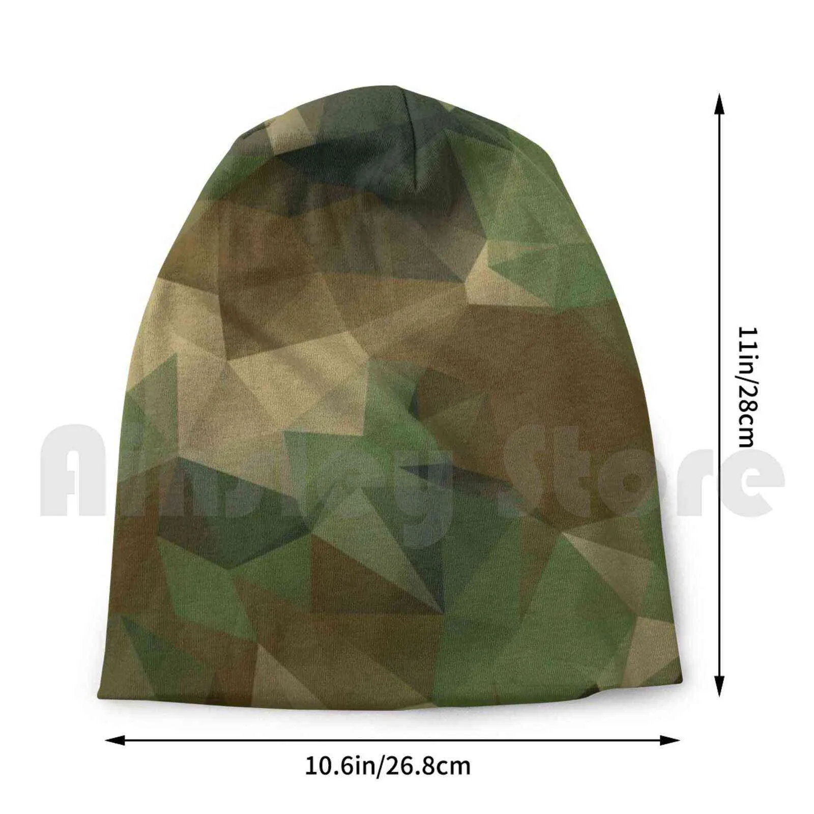 Polygon Camouflage шапочки вязаный шляпа 1605 шапов Печать полигон камуфляж камуфляж низкий поли абстрактный камуфляжный узор Y21111
