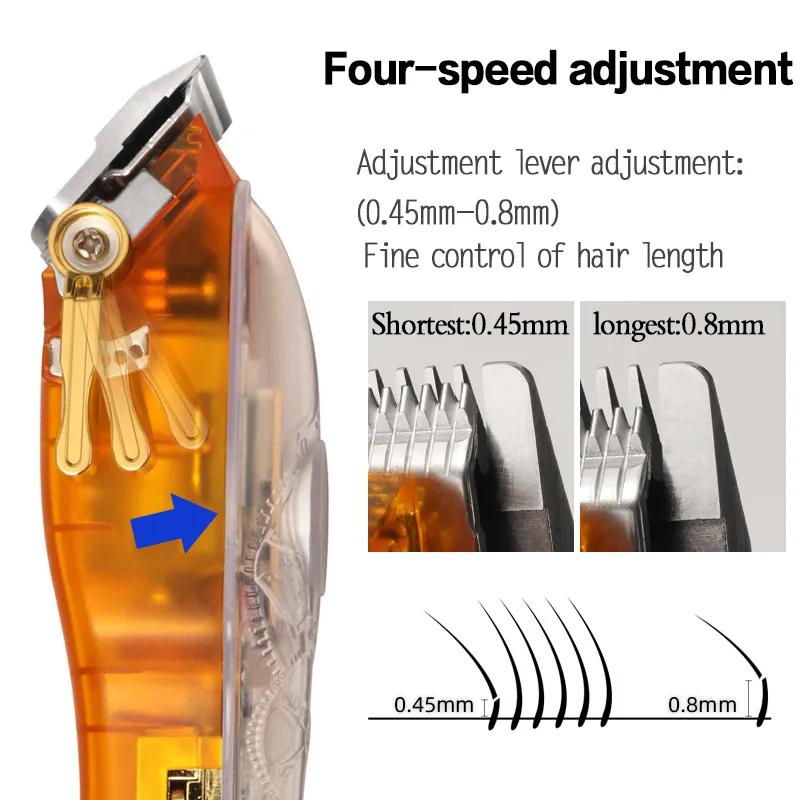 Kemei المهنية الشعر مجز للرجال الانتهازي الكهربائية اللاسلكي آلة القاطع شاشة LCD قابلة للشحن حلاقة 220216