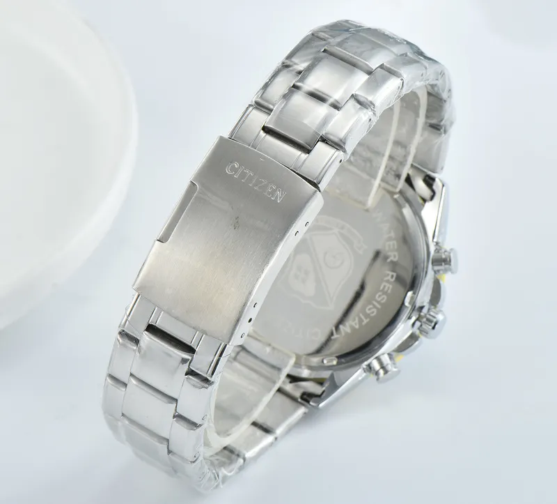 Luxus Japan Marke Quarz Uhren Herren Angel World Chronograph WristWat Business Casual Stahl Lederband Uhr Uhr 22031301h